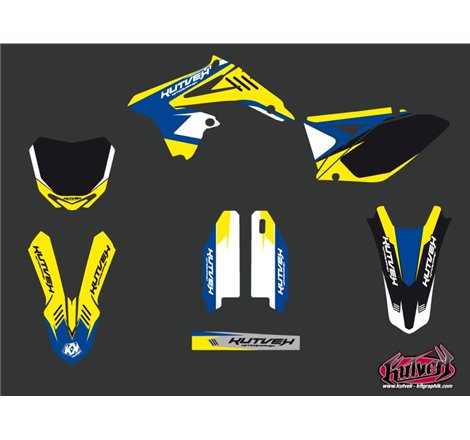 Kit Deco Moto Cross Chrono Suzuki 250 RMZ Bleu