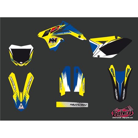 Kit Deco Moto Cross Pulsar Suzuki 250 RMZ Bleu