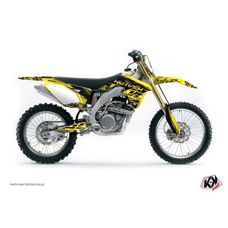 Kit Deco Moto Cross Eraser Suzuki 450 RMZ Jaune Noir