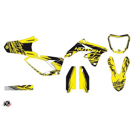 Kit Deco Moto Cross Eraser Suzuki 450 RMZ Jaune Noir