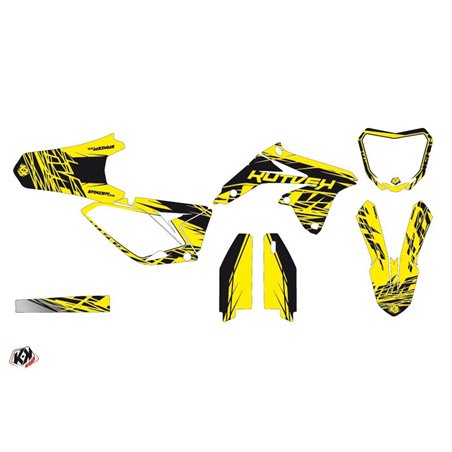 Kit Deco Moto Cross Eraser Suzuki 450 RMZ Jaune Noir
