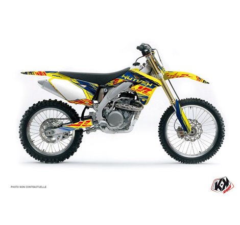 Kit Deco Moto Cross Eraser Suzuki 450 RMZ Bleu Jaune