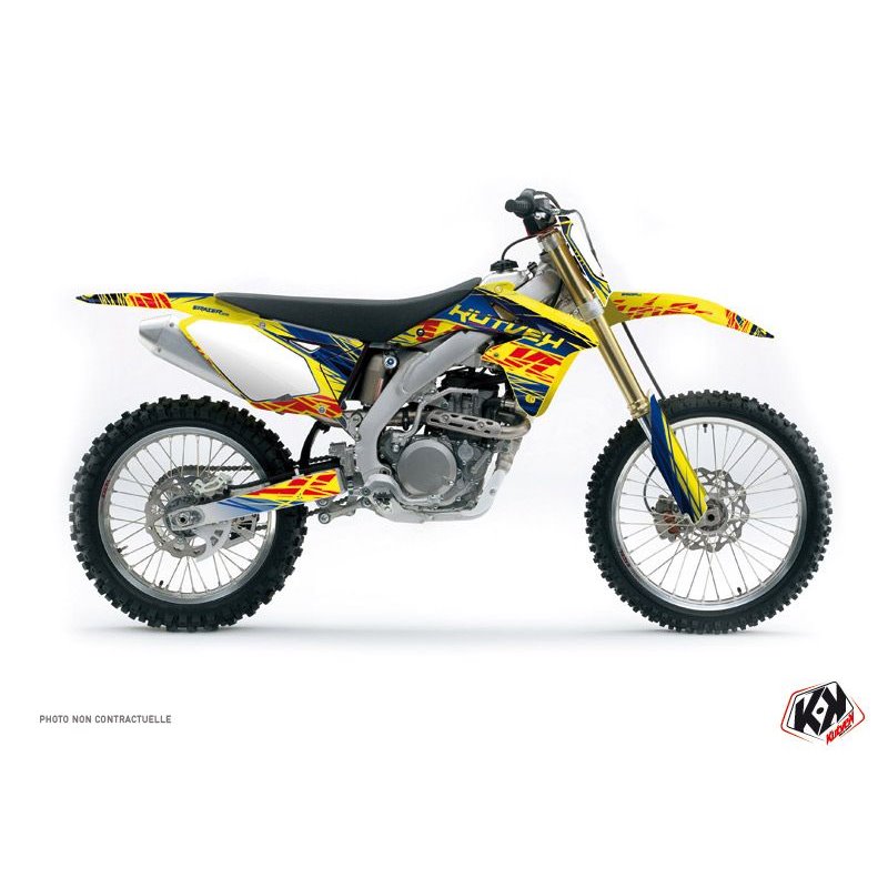 Kit Deco Moto Cross Eraser Suzuki 450 RMZ Bleu Jaune