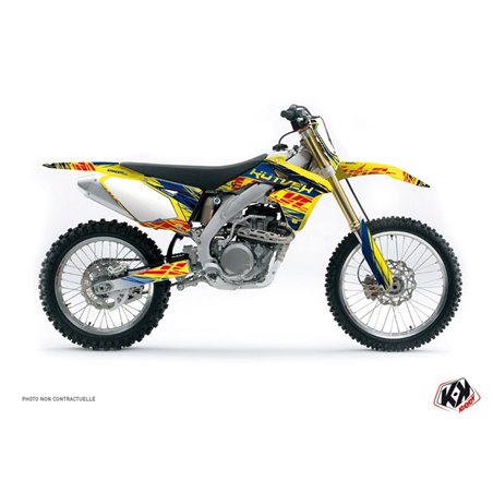 Kit Deco Moto Cross Eraser Suzuki 450 RMZ Bleu Jaune