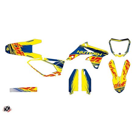 Kit Deco Moto Cross Eraser Suzuki 450 RMZ Bleu Jaune