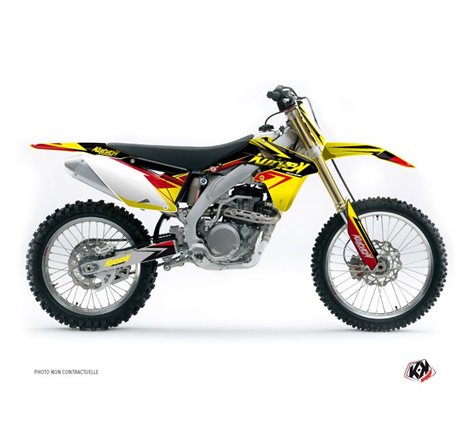 Kit Deco Moto Cross Stage Suzuki 450 RMZ Jaune Rouge