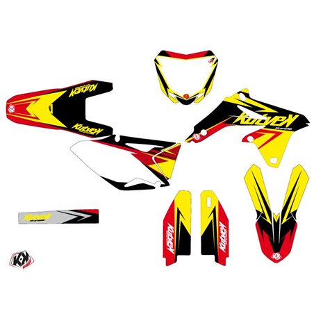 Kit Deco Moto Cross Stage Suzuki 450 RMZ Jaune Rouge