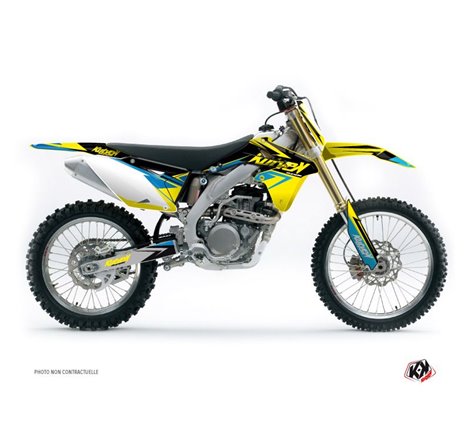 Kit Deco Moto Cross Stage Suzuki 450 RMZ Jaune Bleu