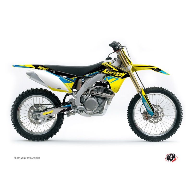 Kit Deco Moto Cross Stage Suzuki 450 RMZ Jaune Bleu
