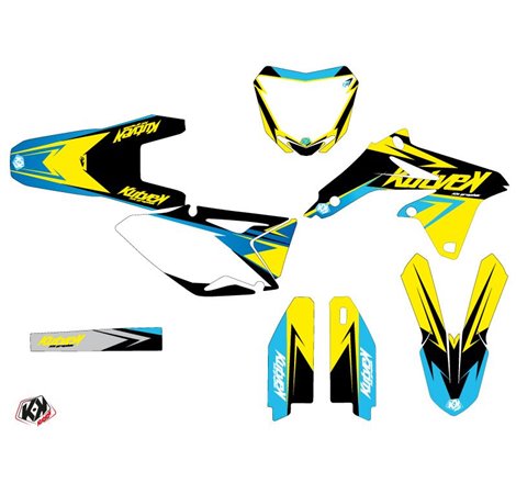 Kit Deco Moto Cross Stage Suzuki 450 RMZ Jaune Bleu