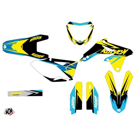 Kit Deco Moto Cross Stage Suzuki 450 RMZ Jaune Bleu