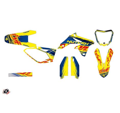 Kit Deco Moto Cross Eraser Suzuki 450 RMZ Bleu Jaune