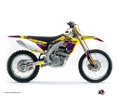 Kit Deco Moto Cross Stage Suzuki 450 RMZ Jaune Violet