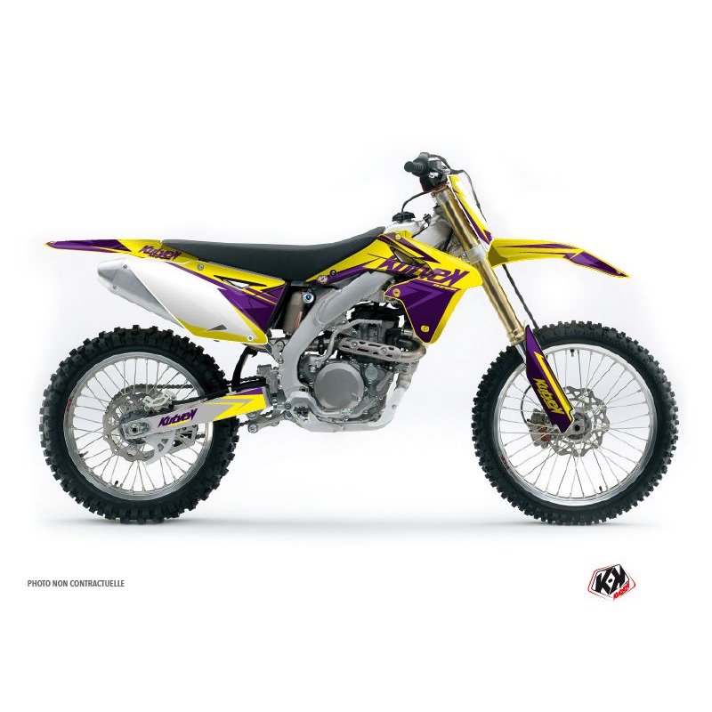 Kit Deco Moto Cross Stage Suzuki 450 RMZ Jaune Violet