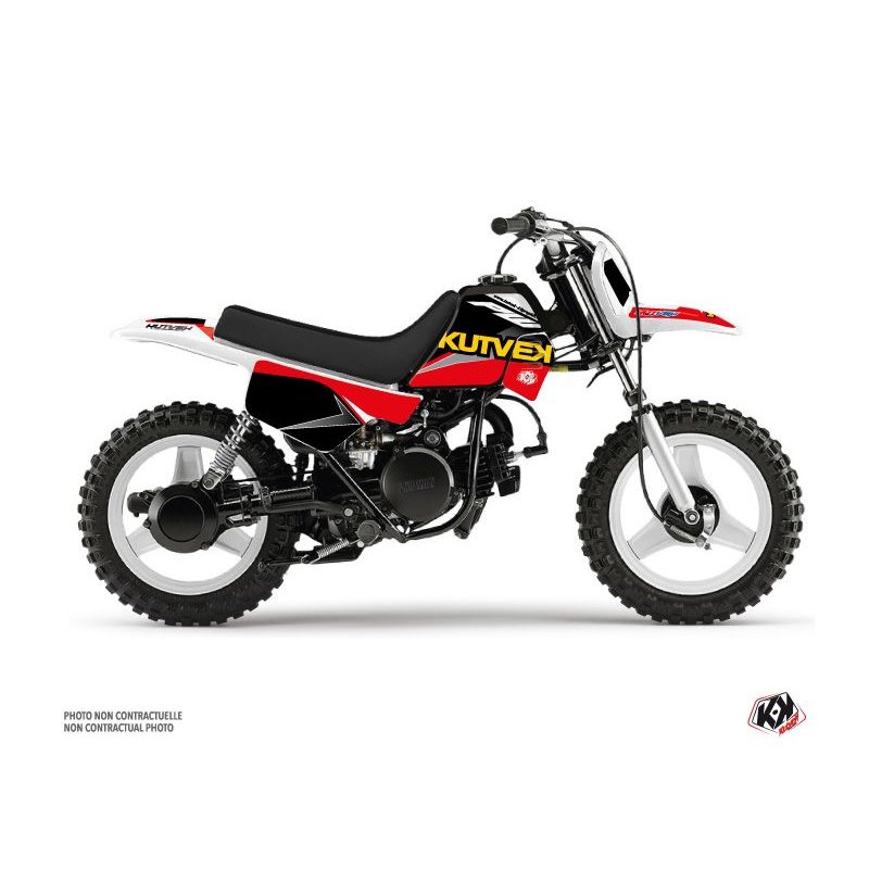 Kit Deco Moto Cross US STYLE Yamaha PW 50 Rouge Noir