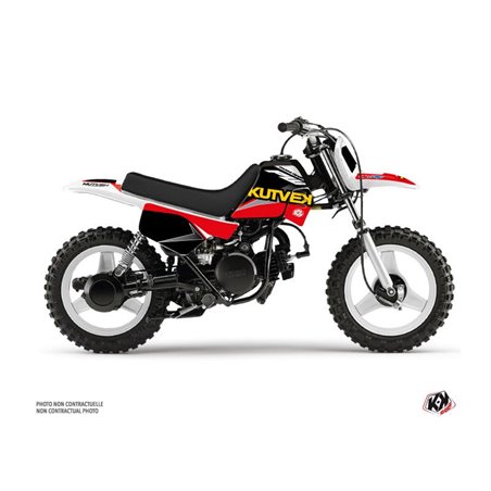 Kit Deco Moto Cross US STYLE Yamaha PW 50 Rouge Noir