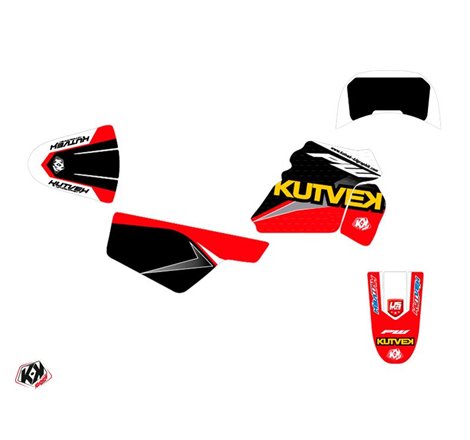 Kit Deco Moto Cross US STYLE Yamaha PW 50 Rouge Noir