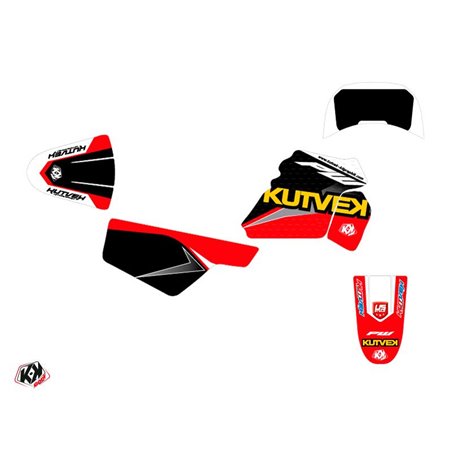 Kit Deco Moto Cross US STYLE Yamaha PW 50 Rouge Noir
