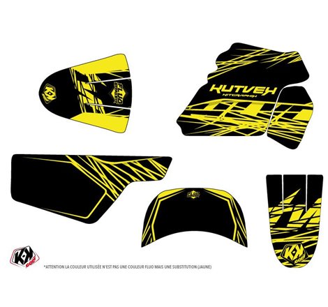 Kit Deco Moto Cross Eraser Fluo Yamaha PW 50 Jaune