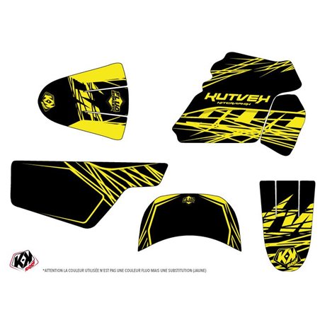 Kit Deco Moto Cross Eraser Fluo Yamaha PW 50 Jaune