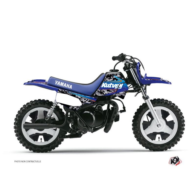 Kit Deco Moto Cross Predator Yamaha PW 50 Noir Bleu
