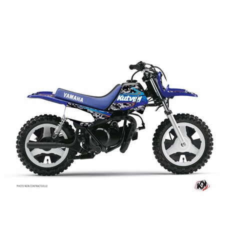 Kit Deco Moto Cross Predator Yamaha PW 50 Noir Bleu