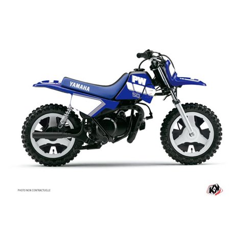 Kit Deco Moto Cross Vintage Yamaha PW 50 Bleu