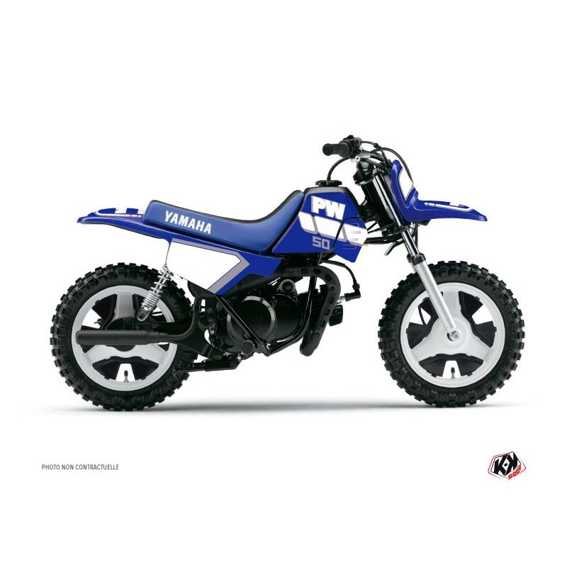 Kit Deco Moto Cross Vintage Yamaha PW 50 Bleu