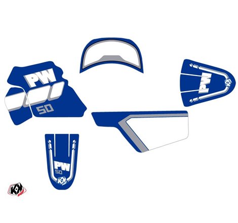 Kit Deco Moto Cross Vintage Yamaha PW 50 Bleu