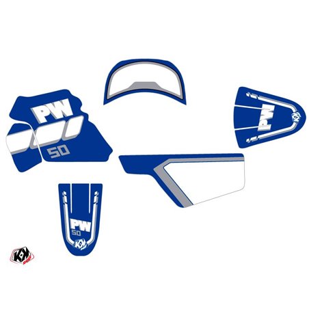 Kit Deco Moto Cross Vintage Yamaha PW 50 Bleu