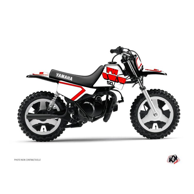 Kit Deco Moto Cross Vintage Yamaha PW 50 Rouge