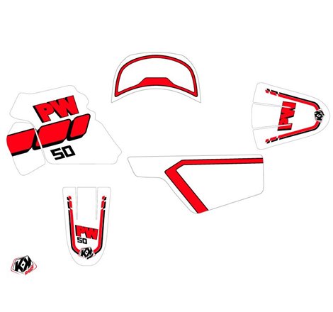Kit Deco Moto Cross Vintage Yamaha PW 50 Rouge