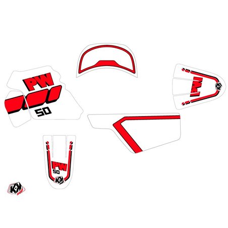 Kit Deco Moto Cross Vintage Yamaha PW 50 Rouge