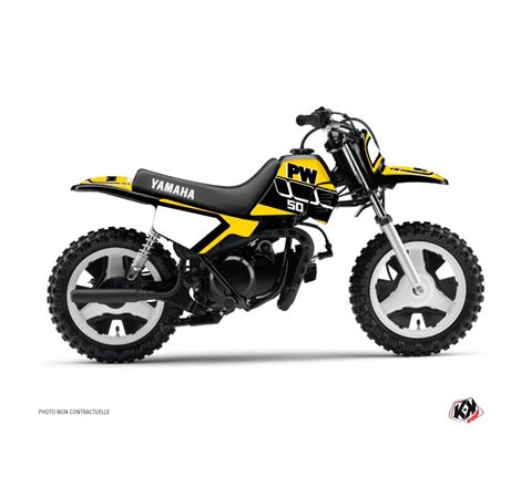Kit Deco Moto Cross Vintage Yamaha PW 50 Jaune