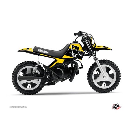 Kit Deco Moto Cross Vintage Yamaha PW 50 Jaune
