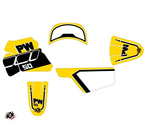 Kit Deco Moto Cross Vintage Yamaha PW 50 Jaune