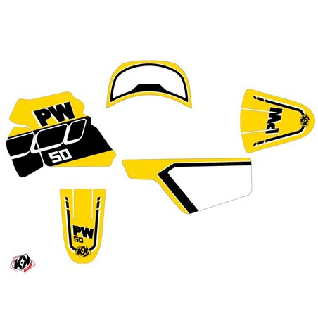 Kit Deco Moto Cross Vintage Yamaha PW 50 Jaune