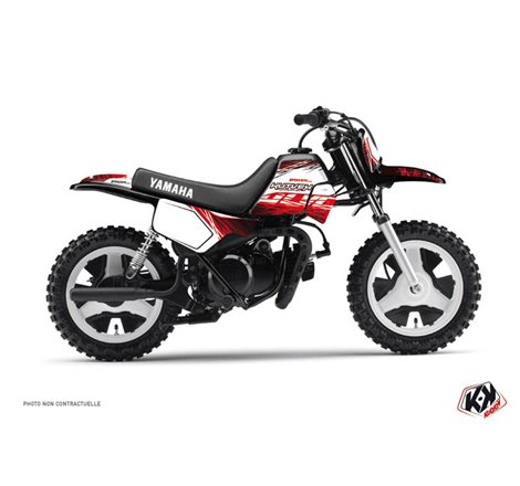 Kit Deco Moto Cross Eraser Yamaha PW 50 Rouge Blanc
