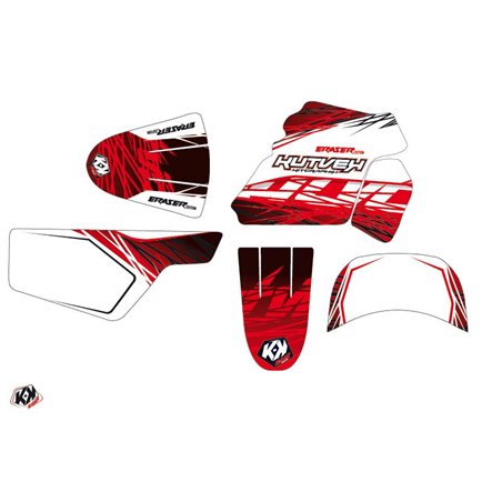 Kit Deco Moto Cross Eraser Yamaha PW 50 Rouge Blanc