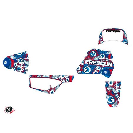 Kit Deco Moto Cross Freegun Eyed Yamaha PW 50 Rouge