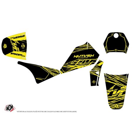 Kit Deco Moto Cross Eraser Fluo Yamaha PW 80 Jaune