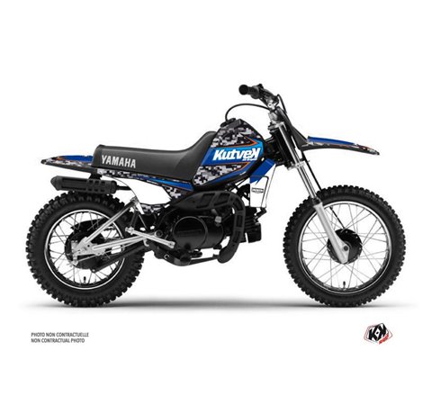Kit Deco Moto Cross Predator Yamaha PW 80 Noir Bleu