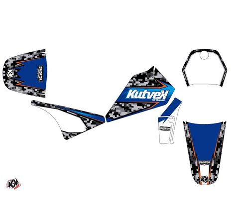Kit Deco Moto Cross Predator Yamaha PW 80 Noir Bleu