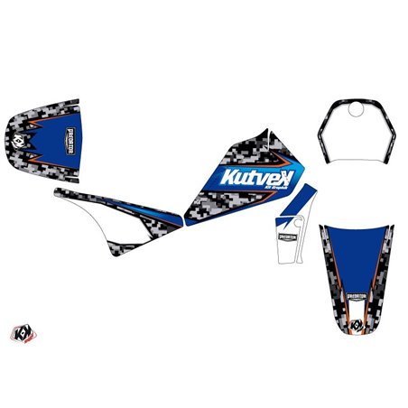 Kit Deco Moto Cross Predator Yamaha PW 80 Noir Bleu