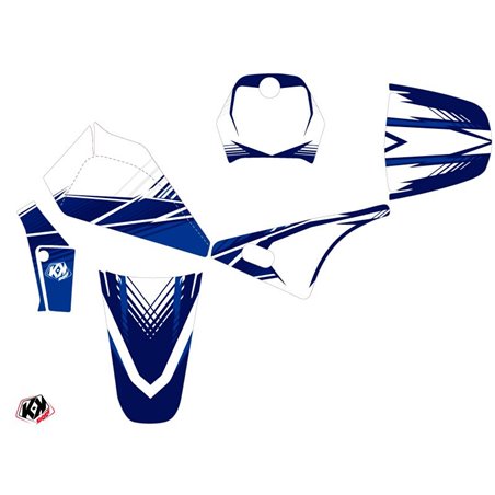 Kit Deco Moto Cross Stripe Yamaha PW 80 Bleu Nuit
