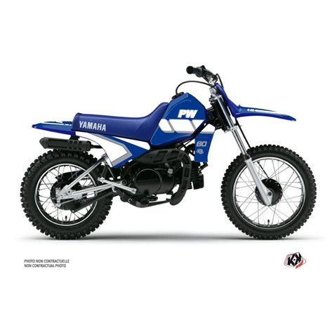 Kit Deco Moto Cross Vintage Yamaha PW 80 Bleu
