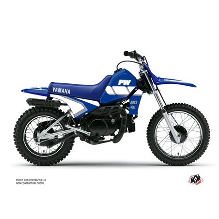 Kit Deco Moto Cross Vintage Yamaha PW 80 Bleu