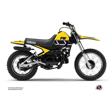 Kit Deco Moto Cross Vintage Yamaha PW 80 Jaune