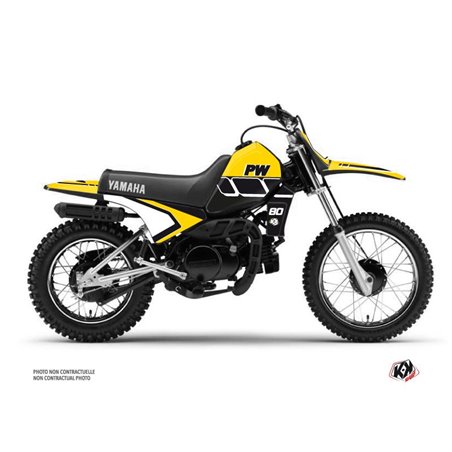 Kit Deco Moto Cross Vintage Yamaha PW 80 Jaune
