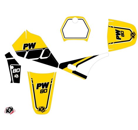 Kit Deco Moto Cross Vintage Yamaha PW 80 Jaune